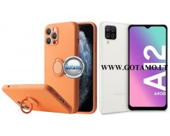 B-Hold dėklas nugarėlė Samsung Galaxy A12, Samsung Galaxy M12 mobiliesiems telefonams oranžinės spalvos