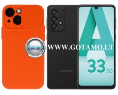 B-Private dėklas nugarėlė Samsung Galaxy A33 5G mobiliajam telefonui oranžinės spalvos
