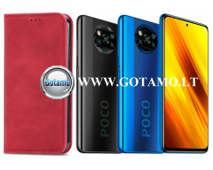 Galant magnetinis dėklas Xiaomi Poco X3, Xiaomi Poco X3 NFC, Xiaomi Poco X3 Pro telefonams raudonos spalvos