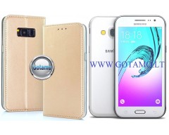 Re-Cap magnetinis dėklas Samsung Galaxy J3 (2016) mobiliajam telefonui aukso spalvos