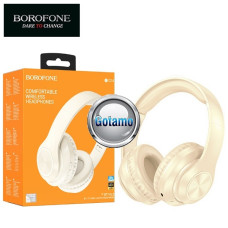 Ausinės ir laisvų rankų įranga - Bluetooth ausinės Borofone 6h Music kreminės spalvos