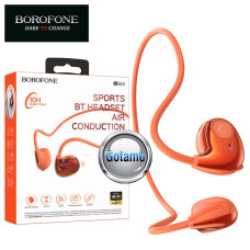 Ausinės ir laisvų rankų įranga - Bluetooth ausinės Borofone Air Conduction su lankeliu oranžinės spalvos