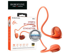Bluetooth ausinės Borofone Air Conduction su lankeliu oranžinės spalvos