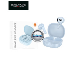 Bluetooth ausinės Borofone Mate Baby Blue žydros spalvos