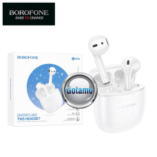 Ausinės ir laisvų rankų įranga - Bluetooth ausinės Borofone Snowflake baltos spalvos