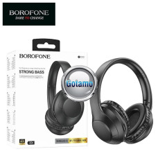 Ausinės ir laisvų rankų įranga - Bluetooth ausinės Borofone Strong Bass juodos spalvos