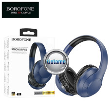 Ausinės ir laisvų rankų įranga - Bluetooth ausinės Borofone Strong Bass tamsiai mėlynos spalvos