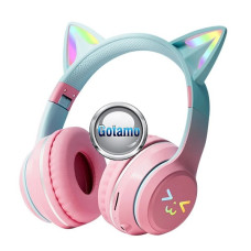 Ausinės ir laisvų rankų įranga - Bluetooth ausinės GJBY CAT 10H Music rožinės spalvos