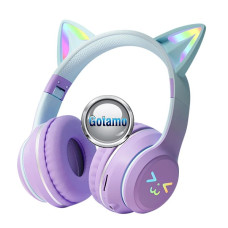 Ausinės ir laisvų rankų įranga - Bluetooth ausinės GJBY CAT 10H Music violetinės spalvos