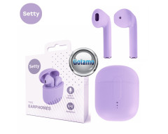 Bluetooth ausinės Setty TWS levandų violetinės spalvos
