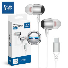 Type-C ausinės Blue Star su DAC čipu baltos spalvos Type-C ausinės Blue Star su DAC čipu baltos spalvos