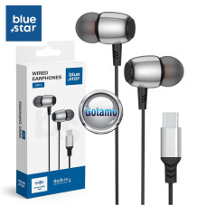 Type-C ausinės Blue Star su DAC čipu juodos spalvos Type-C ausinės Blue Star su DAC čipu juodos spalvos