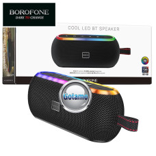 Bluetooth garsiakalbis kolonėlė Borofone Cool LED FM juodos spalvos