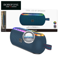 Bluetooth garsiakalbis kolonėlė Borofone Cool LED FM tamsiai mėlynos spalvos