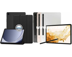 3Fold dėklas Samsung Galaxy Tab S7 Plus, S7 FE, S8 Plus planšetėms juodos spalvos