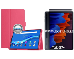 DENVER dėklas Samsung Galaxy Tab S7 Plus, Tab S7 FE, Tab S8 Plus planšetėms tamsiai rožinės spalvos
