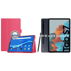 Samsung Galaxy Tab S7, Samsung Galaxy Tab S8 dėklai ir apsauginiai stiklai - DENVER dėklas Samsung Galaxy Tab S7, Samsung Galaxy Tab S8 planšetėms tamsiai rožinės spalvos