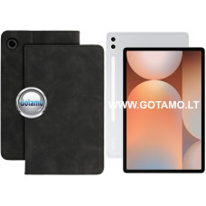 Samsung Galaxy Tab S9 FE Plus, Samsung Galaxy Tab S10 Plus dėklai ir apsauginiai stiklai - Denver Suede dėklas Samsung Galaxy Tab S9 FE Plus, Samsung Galaxy Tab S10 Plus planšetėms juodos spalvos