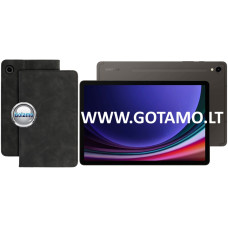 Samsung Galaxy Tab S9, Samsung Galaxy Tab S9 FE dėklai ir apsauginiai stiklai - Denver Suede dėklas Samsung Galaxy Tab S9, Samsung Galaxy Tab S9 FE planšetėms juodos spalvos