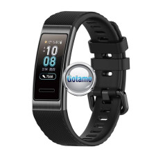 Apyrankė dirželis Huawei Band 4 Pro, Huawei Band 3, Huawei Band 3 Pro silikoninis išmaniajai apyrankei juodos spalvos