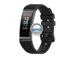 Apyrankė dirželis Huawei Band 4 Pro, Huawei Band 3, Huawei Band 3 Pro silikoninis išmaniajai apyrankei juodos spalvos