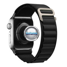 Apyrankės dirželiai Apple išmaniesiems laikrodžiams 42mm 44mm 45mm 49mm - Apyrankė dirželis Textile Solid Apple išmaniajam laikrodžiui 42mm 44mm 45mm 49mm juodos spalvos