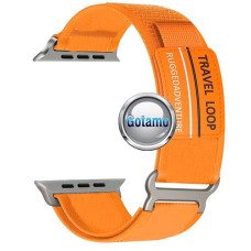 Apyrankės dirželiai Apple išmaniesiems laikrodžiams 42mm 44mm 45mm 49mm - Apyrankė dirželis Textile Travel Apple išmaniajam laikrodžiui 42mm 44mm 45mm 49mm oranžinės spalvos
