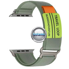 Apyrankės dirželiai Apple išmaniesiems laikrodžiams 42mm 44mm 45mm 49mm - Apyrankė dirželis Textile Travel Apple išmaniajam laikrodžiui 42mm 44mm 45mm 49mm tamsiai žalios spalvos