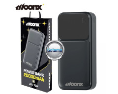 20000mAh 10W Moonx išorinė baterija akumuliatorius (Power Bank) juodos spalvos