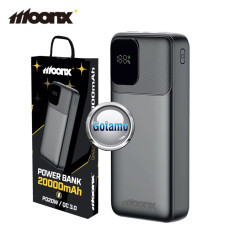 20000mAh 20W Moonx išorinė baterija akumuliatorius (Power Bank) juodos spalvos 20000mAh 20W Moonx išorinė baterija akumuliatorius (Power Bank) juodos spalvos