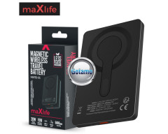 5000mAh 15W MagSafe MaXlife belaidė išorinė baterija akumuliatorius (Power Bank) juodos spalvos