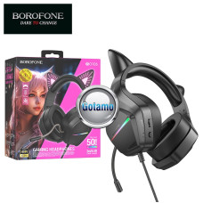 Ausinės kompiuteriui ir jų jungtys - Žaidimams skirtos ausinės Borofone Surround Sound Kitty su mikrofonu