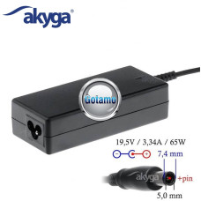 Nešiojamo kompiuterio kroviklis 19.5V 3.34A (65W) 7.4mm x 5.0mm Akyga