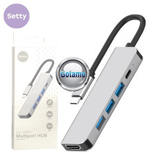 Type-C šakotuvas USB 3.0 3 lizdai ir HDMI 1 lizdas Setty (USB HUB)