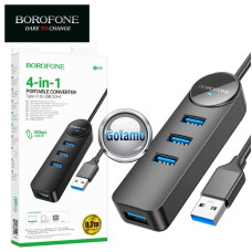 USB šakotuvai (USB HUB) - USB šakotuvas USB 3.0 4 lizdai Borofone 30cm (USB HUB)