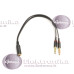AUX 3.5mm lizdas į 2 AUX 3.5mm laidas jungtis (ausinių ir mikrofono šakotuvas)