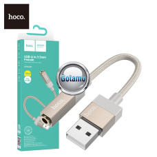 AUX 3.5mm lizdas į USB 2.0 jungtis laidas Hoco su DAC čipu AUX 3.5mm lizdas į USB 2.0 jungtis laidas Hoco su DAC čipu