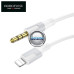 Apple Lightning laidai ir jungtys - Apple Lightning į AUX 3.5mm laidas 1 metras Borofone baltos spalvos