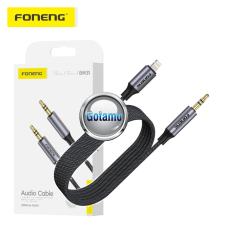 Apple Lightning į AUX 3.5mm laidas 1 metras Foneng juodos spalvos