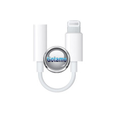 Apple Lightning laidai ir jungtys - Apple Lightning į AUX 3.5mm lizdą jungtis laidas baltos spalvos