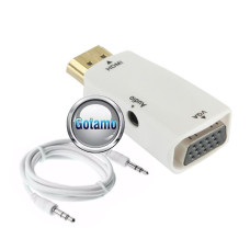 HDMI laidai ir jungtys - HDMI į VGA lizdą jungtis su AUX 3.5mm išėjimu