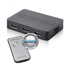 HDMI perjungiklis 3 lizdų su pulteliu