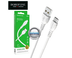 Micro USB laidas 1 metras Borofone baltos spalvos