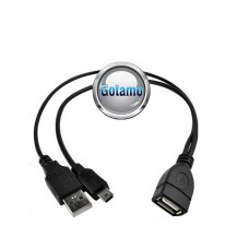 Mini USB į USB 2.0 lizdą jungtis laidas OTG su atšaka maitinimui USB 2.0 Klaipėda | Plungė | Klaipėda