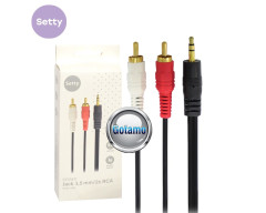 AUX 3.5mm į 2 RCA laidas 5 metrai Setty