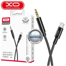Type-C laidai ir jungtys - Type-C į AUX 3.5mm laidas 1 metras XO juodos spalvos