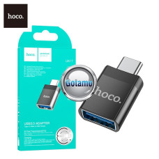Type-C laidai ir jungtys - Type-C į USB 3.0 lizdą jungtis OTG Hoco juodos spalvos