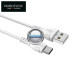 Type-C laidas 1 metras Borofone baltos spalvos