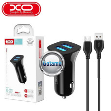 Auto kroviklis Micro USB 5V 2.4A 12W 1 metro atjungiamu laidu XO 2 lizdų juodos spalvos Klaipėda | Palanga | Šiauliai