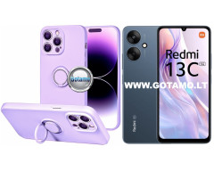 B-Hold Plus dėklas nugarėlė Xiaomi Redmi 13C 5G telefonui levandų violetinės spalvos